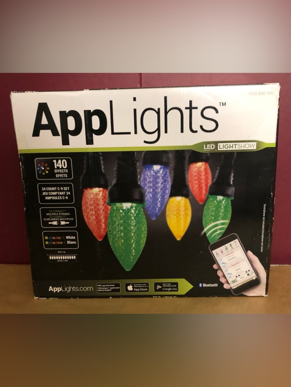 APPLIGHTS 24 C9 LED Light 140 Effect Apps Bluetooth Control Lightshow, By Gemmy